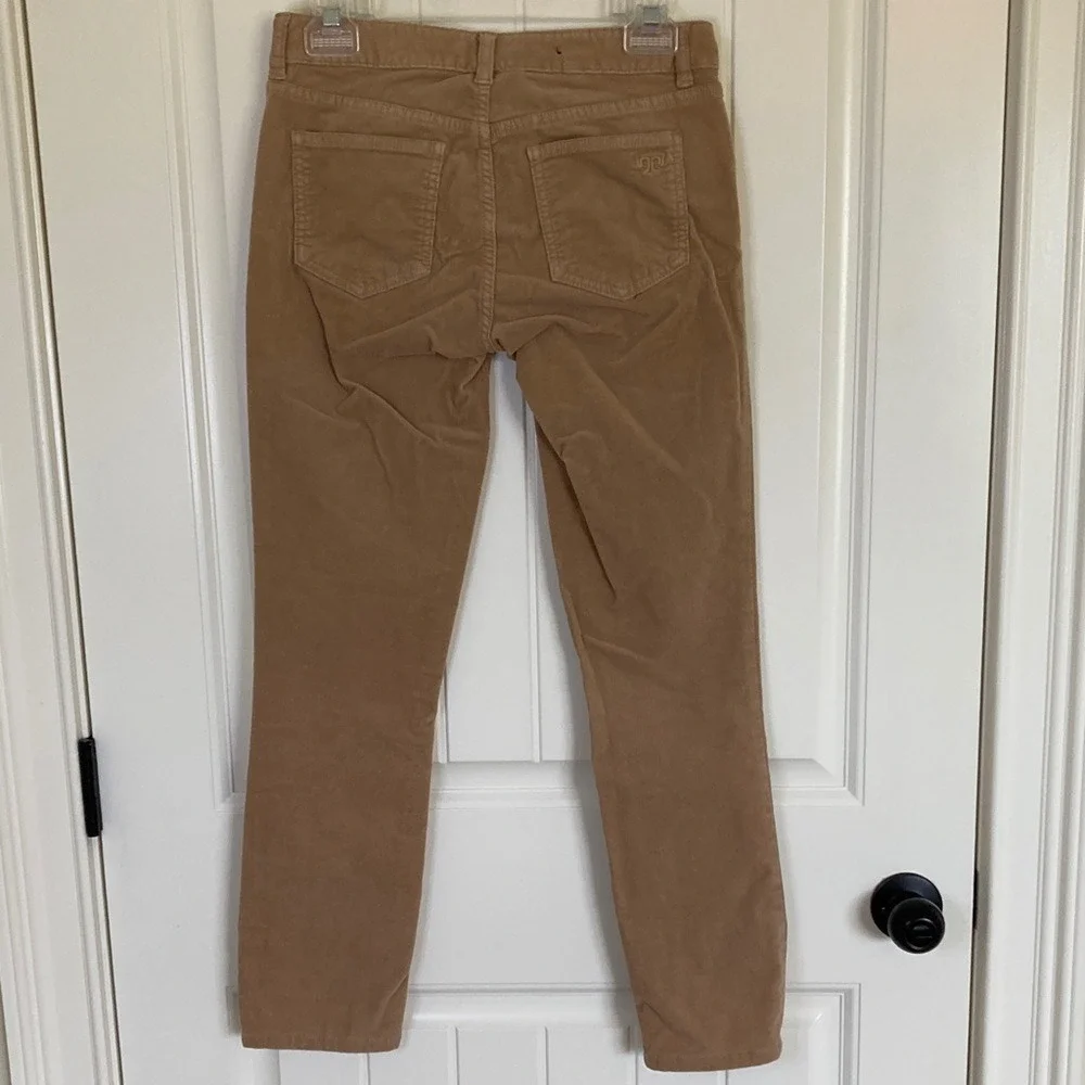 Tory Burch Womens Tan Low Rise Super Skinny Corduroy Pants Size 25 Stretch‎